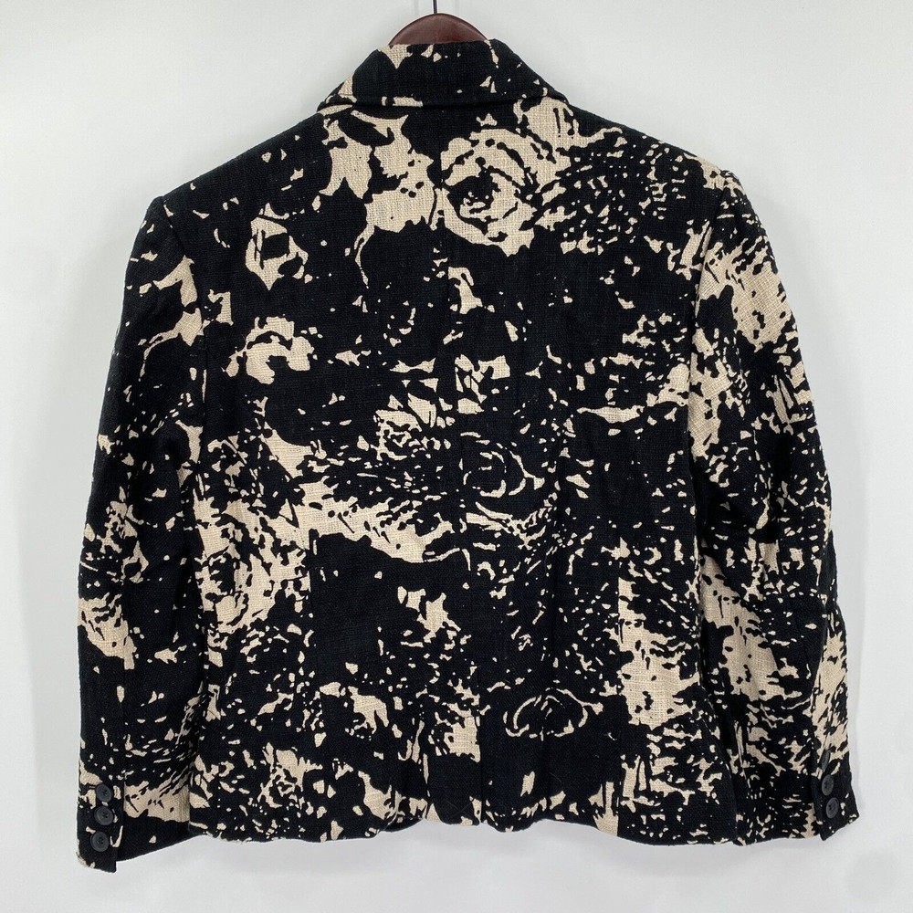 The Limited Women's Blazer Jacket Black Tan Floral Casual Bracelet Sleeve 10 New - Picture 2 of 7